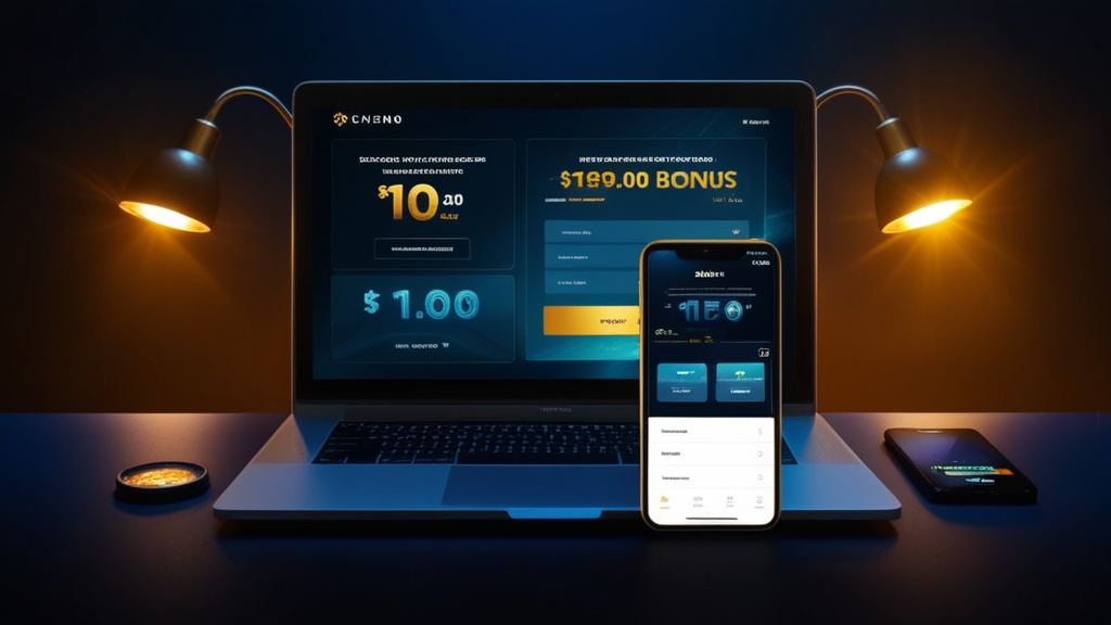 Pantalla con pasos para activar un bono en un casino digital oscuro